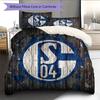 FC Schalke 04 Pattern Bedding Quilt Set Home Decoration Gift (1 * Duvet Cover + 2 * Pillowcase Without Core)