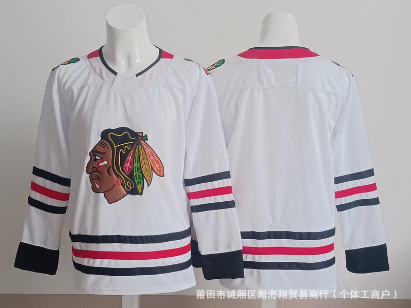 NHL Eishockeytrikot Blackhawks Teamtrikot 98# BEDARD Herren Größe 86 gesticktes Hockeytrikot grenzüberschreitender Großhandel