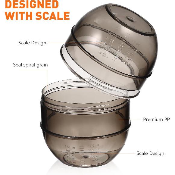 Hair Dye Shaking Bowl, Black Hair Color Bowls, Plastic Hair Coloring Mixer Bottle Salon Mixing Cup Tools with Measuring Scale for Home Hair Salon