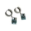 Cyberpunk Alien Circuit Earrings Futuristic Drop Earrings Cuff Earrings Alloy Texture for Science Fiction Enthusiasts