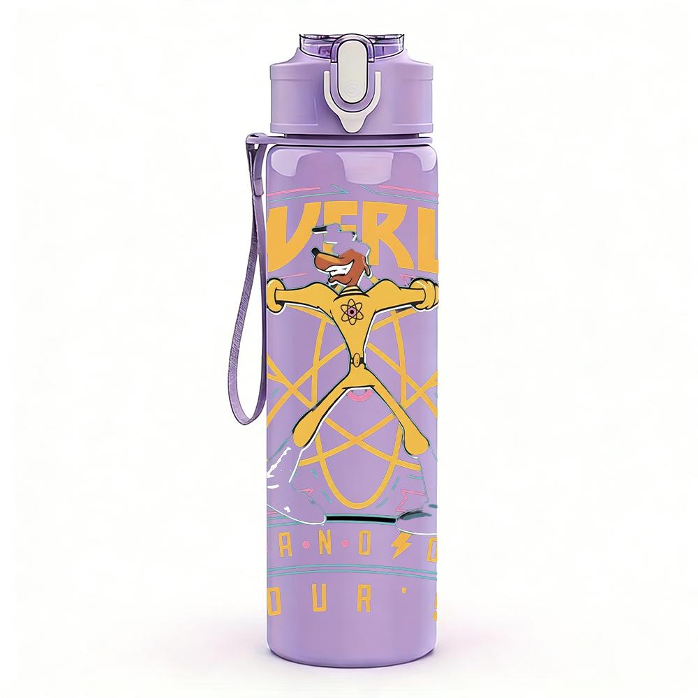 1PC Powerline Retro Cartoon Tour Graphic Print 750ml Portable Sports Water Bottle Leakproof Gym Outdoor Travel Drink Cup
