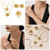 European & American Light Luxury Clover Jewelry Set: Stainless Steel, Zirconia-Embedded, Versatile Necklace, Bracelet, Ring & Earrings for Women.