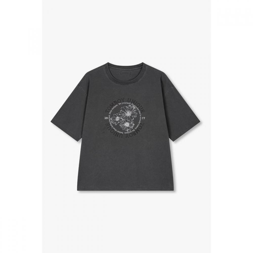 STUDIO TOMBOY GarmenT Dye Flower MoTif T shirT 9176322973cT