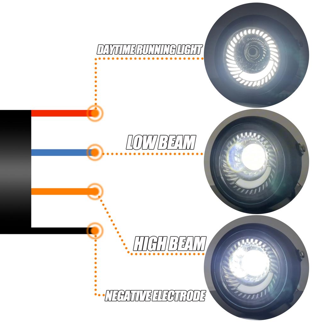 6.5" Motorcycle Round Light LED Headlight Universal for Cruisers Choppers Cafe Racer Bobber Moto Parts Head Lamp Accessories