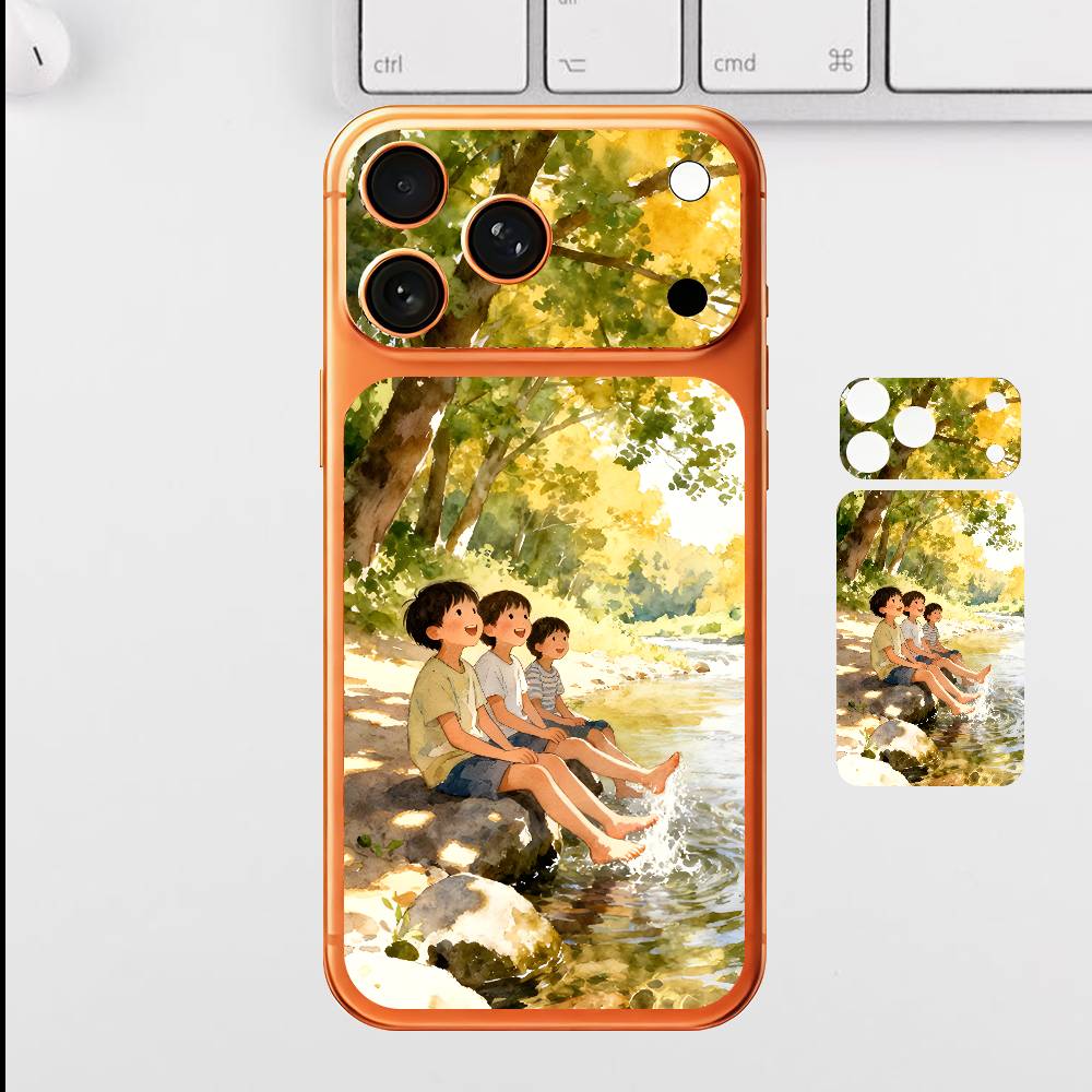 

Милый Расслабленный Дети Для Iphone 17 Pro ProMax Задняя Защитная Декоративная Наклейка Задняя Крышка iPhone17pro
