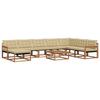 Outdoor Sofa Set 9 Pcs Natural & Beige Solid Acacia Wood
