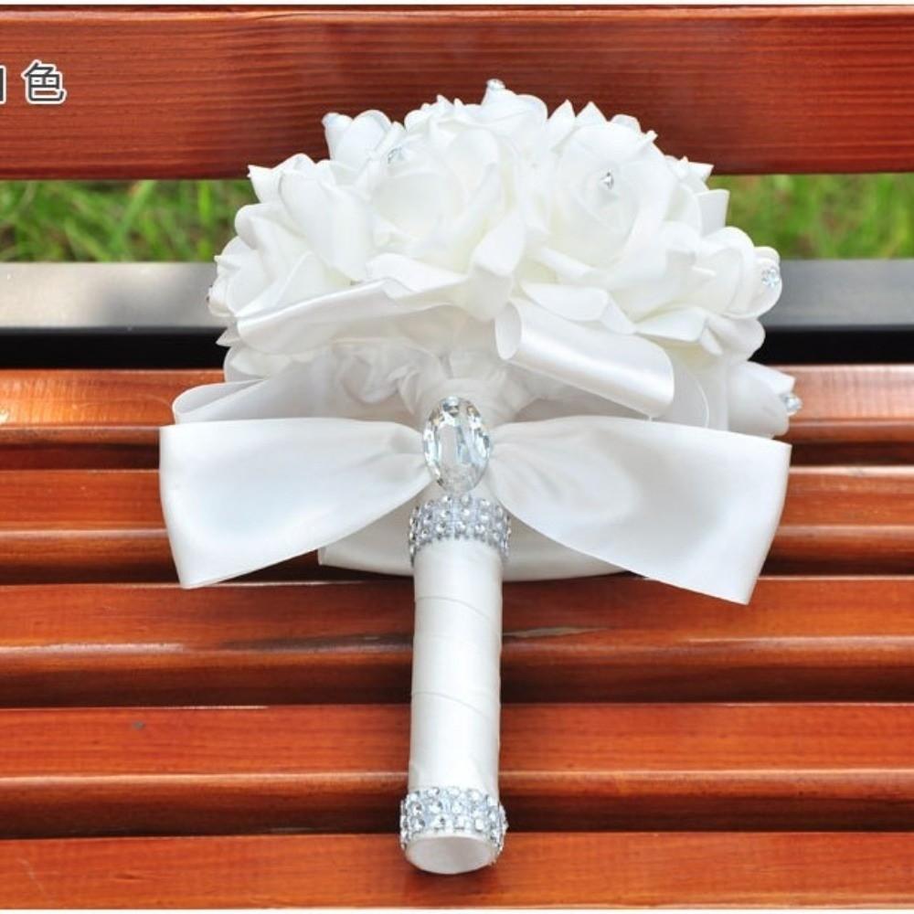 Satin Rose Flower Bouquet Romantic Artificial Rose Flower  Home Floral Decoration