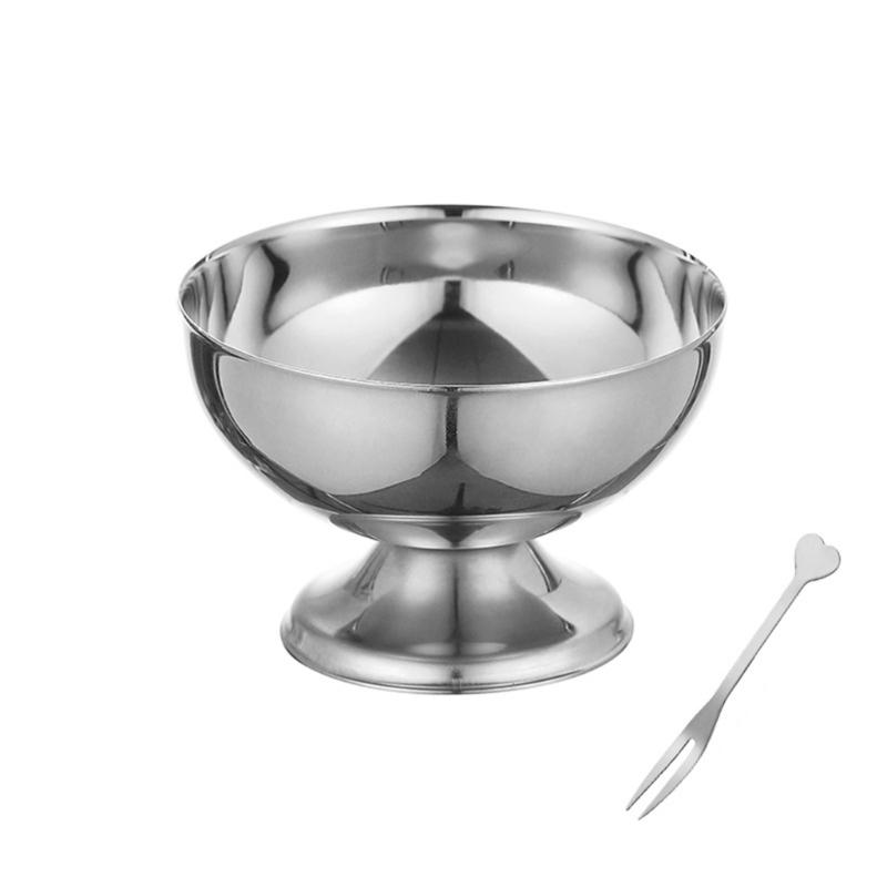 

Портативная Портативная Нержавеющая Сталь Чашка для Мороженого и Салатница Многоцелевая Прочная Легко Моется для Кухонного Использования S серебряный