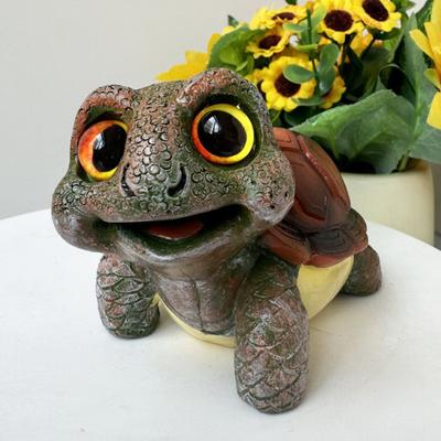 Estatua de Tortuga Jardín Mini Figura Impermeable Resistente a los Rayos UV Tamaño Mini Adorable Tortuga