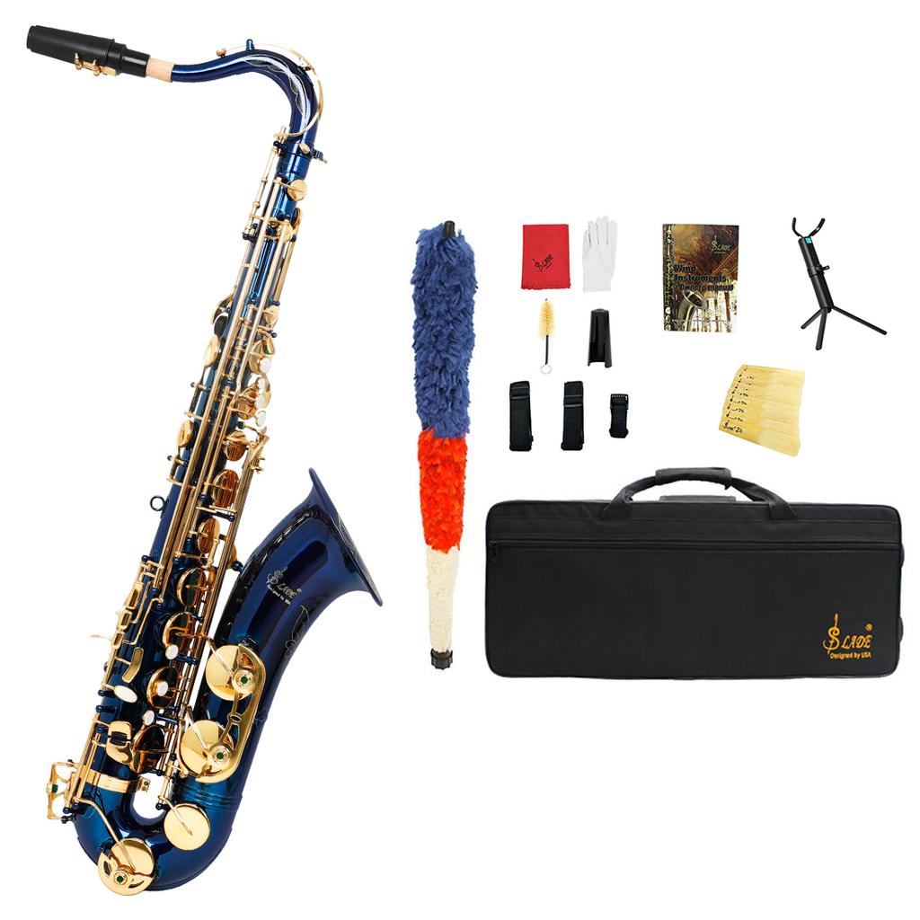 SLADE Tenor Saxophone Multi-materials Selection Sax Brass Body Professional Woodwind Instrument with Case Gloves Accessories