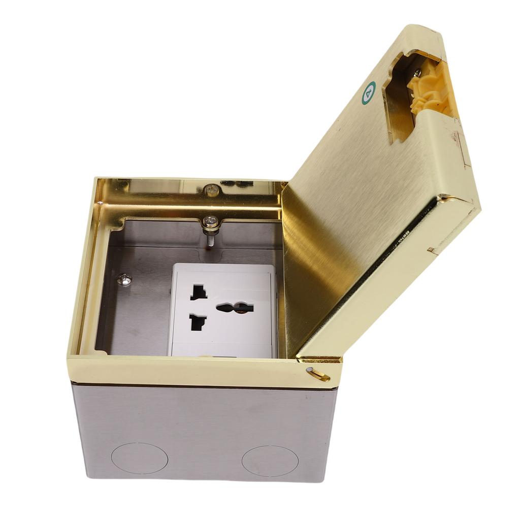 Einbaubodensteckdose Multifunktional 3-polige Steckdose und USB-Anschluss 4000W Edelstahl Einbau-Steckdosenbox-Set