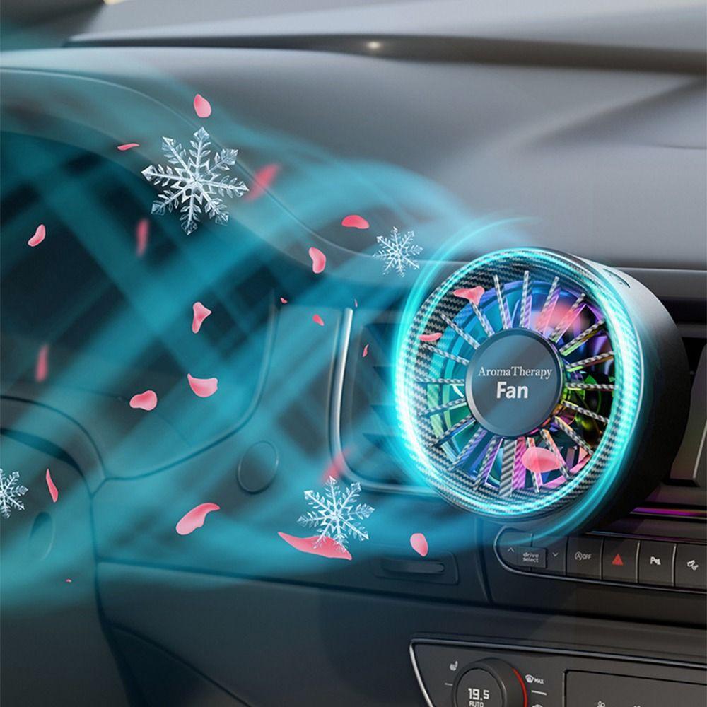 3 IN 1 Car Air Freshener USB Car Outlet Fan Multifunctional Car Atmosphere Fan  Car Accessories