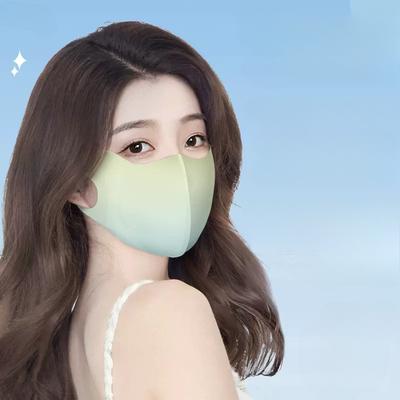 Máscara Protetora Solar, Feminina, Para Exterior no Verão, Seda Gelo Respirável, Proteção para os Olhos, Contorno Facial, Máscara Protetora Solar Degradê