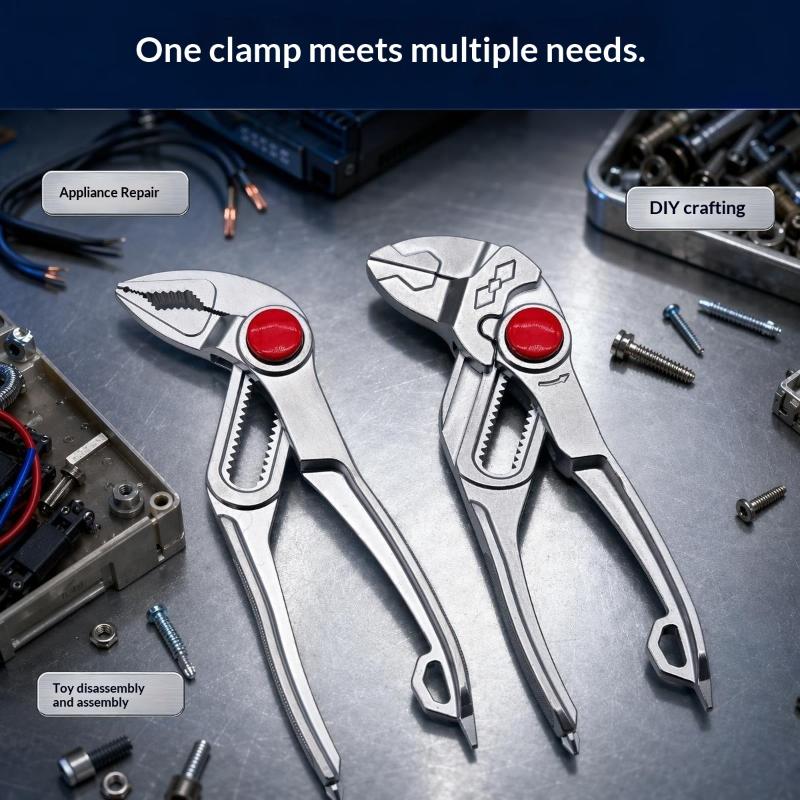 4 Inch Mini Groove Joint Pliers Adjustable Push Lock V Jaw High Hardness Tool for Car Repair Electrical Maintenance