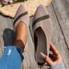 Women Knit Flat Shoes Pointed Toe Breathable Soft Sole Shallow Slip On Comfortable Casual Office Loafers for Daily Wear