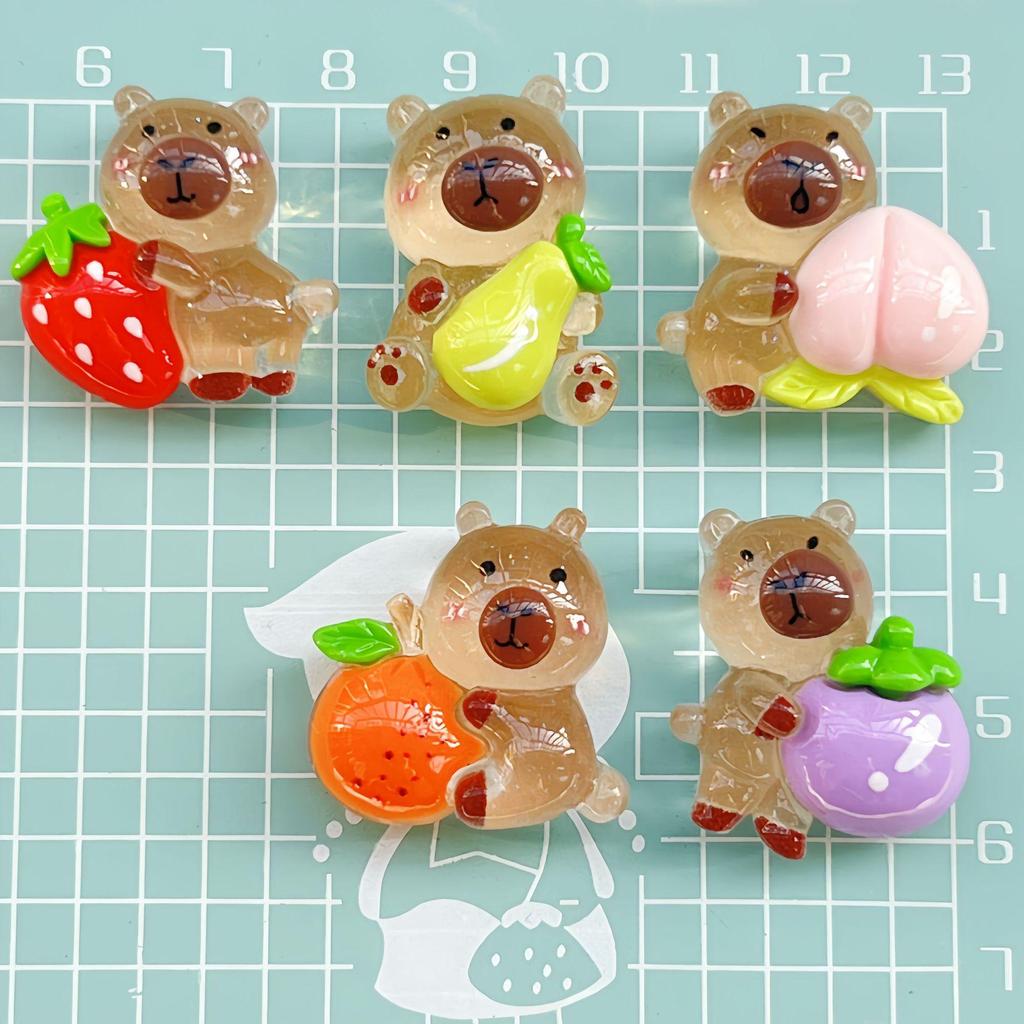 Handmade Cartoon Fruit Resin Hairpin with Luminous Surface