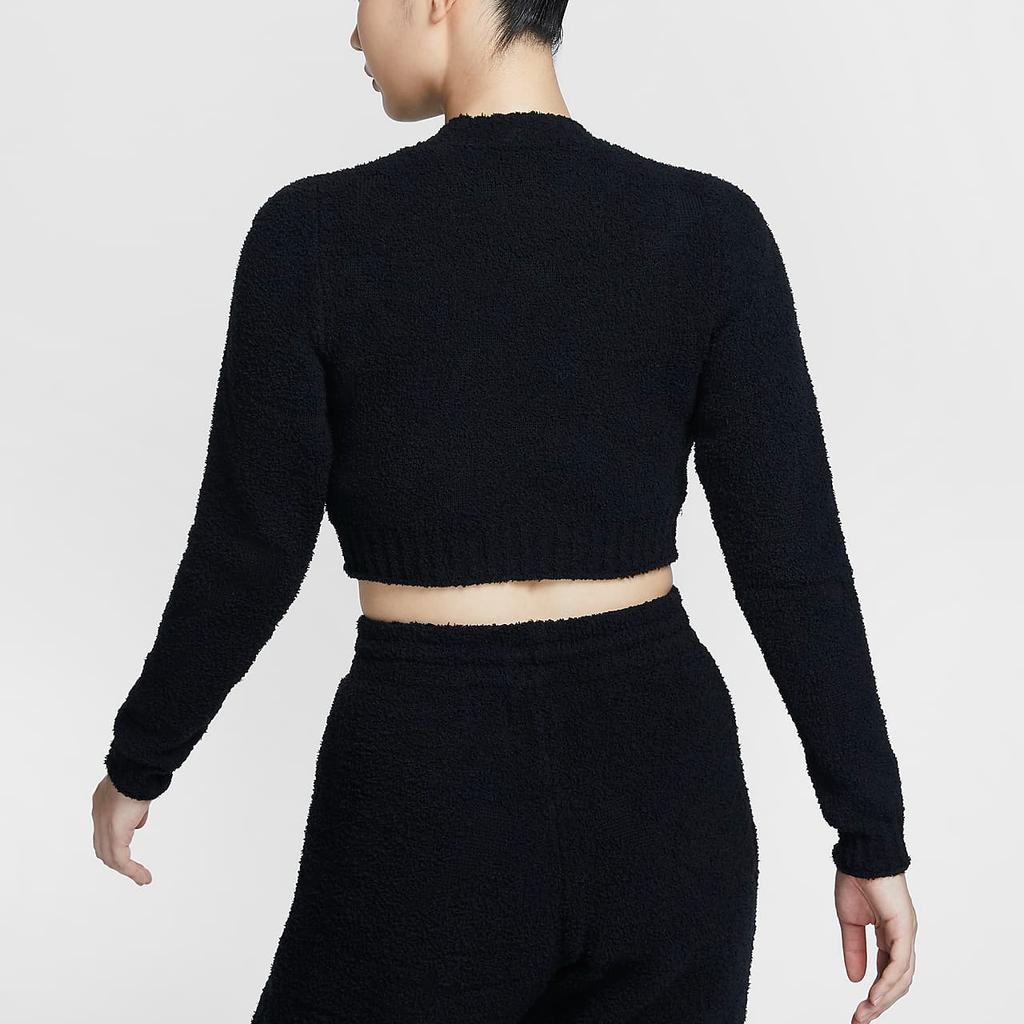 New Nike Sportswear Phoenix Cozy Bouclé Knitwear Women's Black FZ1717-010