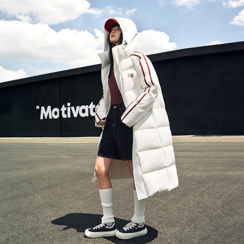 Anta Lifestyle Series Loose Fit Solid Color Down Jacket Unisex Outerwear Ivory 972448901-1