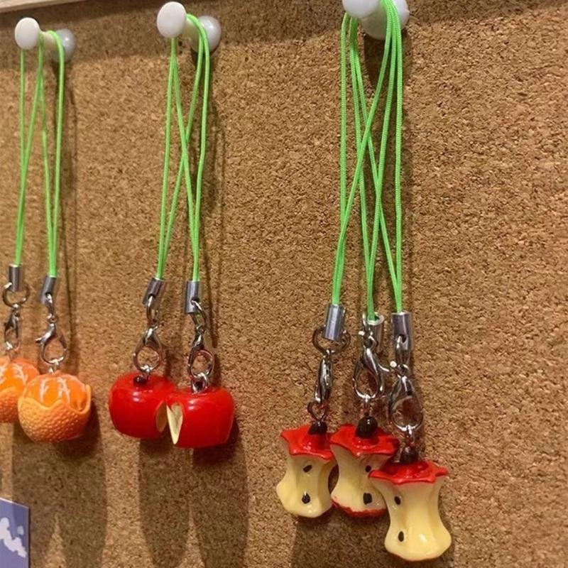Multi Color Phone Lanyard Fruit Shapes Pendant Wrist Strap Detachable Phone Chains Keyring Portable Accessory for Women