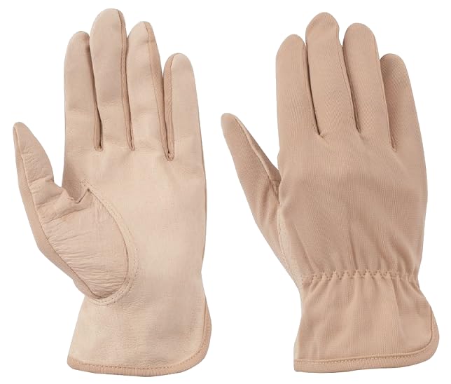 

Towa Corporation 10-Pair Pig Leather Gloves with Nylon Back, No. 489, Velcro Closure, Beige (Size M)
