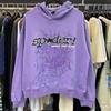 Maglione con stampa ragnatela, con cappuccio, pullover, casual, largo, nuovo