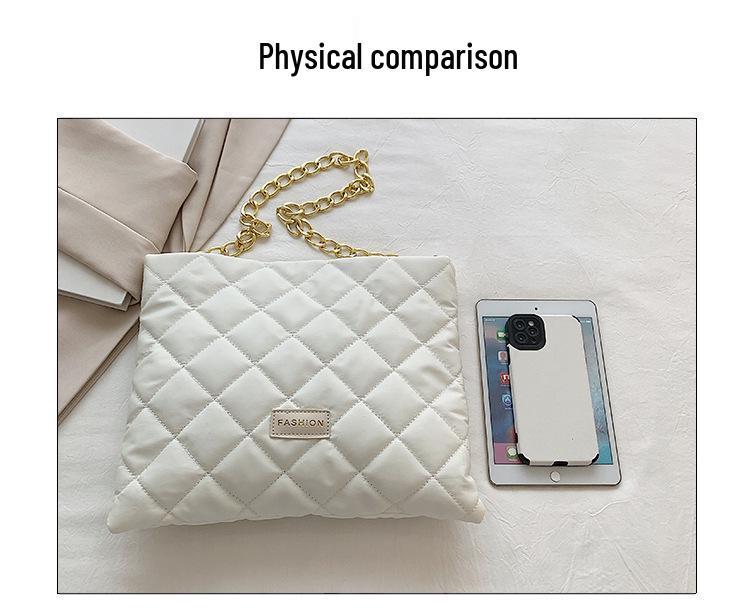 Herbst 2025 Trendige Diamant-Rauten-Stickerei Kette Schultertasche