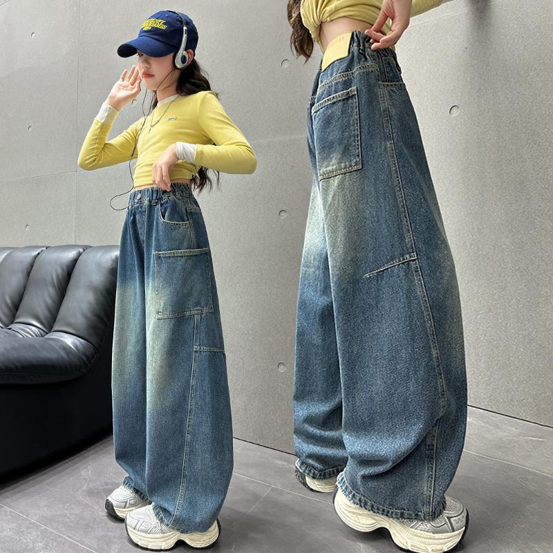 Girls' Jeans Spring and Autumn 2026 New Style Children's Western-Style Casual Pants