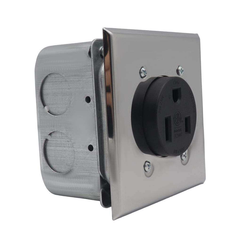 NEMA 6 50R 50A Power Outlet Receptacle, Electrical Socket for Welders, Plasma Cutters, Electric Ranges, Dryers, and