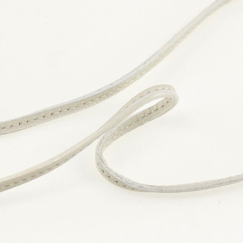 CELINE flour Shoulder Bag Off White/Black leather/canvas flour Women Used