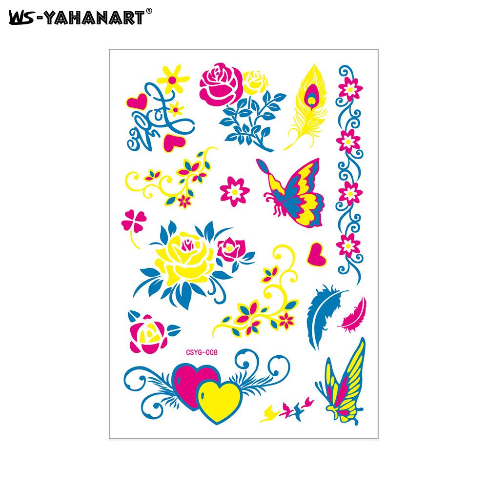 Creative Fluorescent Waterproof Full Arm and Face Tattoo Sticker