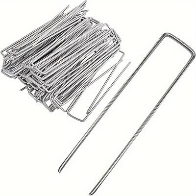 25Pcs/Pack Garden Peg Silver Metal U-Shape Garden Staple Garden Ground Nail Film Fixed Pegs Gardening Fixing Tools Film Peg