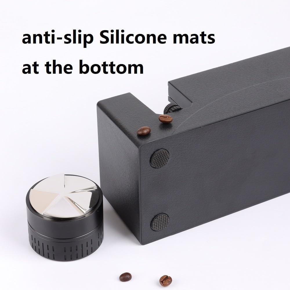 Espresso Tamper Station Multifunctional Coffee Knock Box 51-58Mm Multi-Fit Adjustable Portafilter Holder Coffee Black X