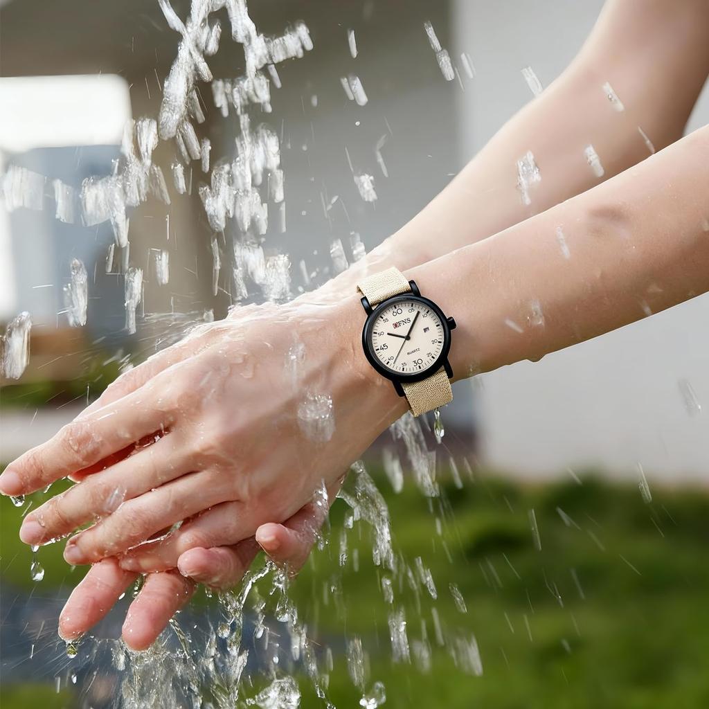 Anacend Simple Quartz Analog Watch with Date Display, 3 ATM Water Resistant, Cute, Stylish, Easy to Read, Popular for Work, Men, Women, High School