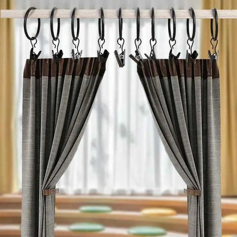 10-30Pcs Curtain Rings Clips for Curtain Hanging Photos Hats Rustproof Vintage Decoration Wire Holder Home DIY Storage Clips