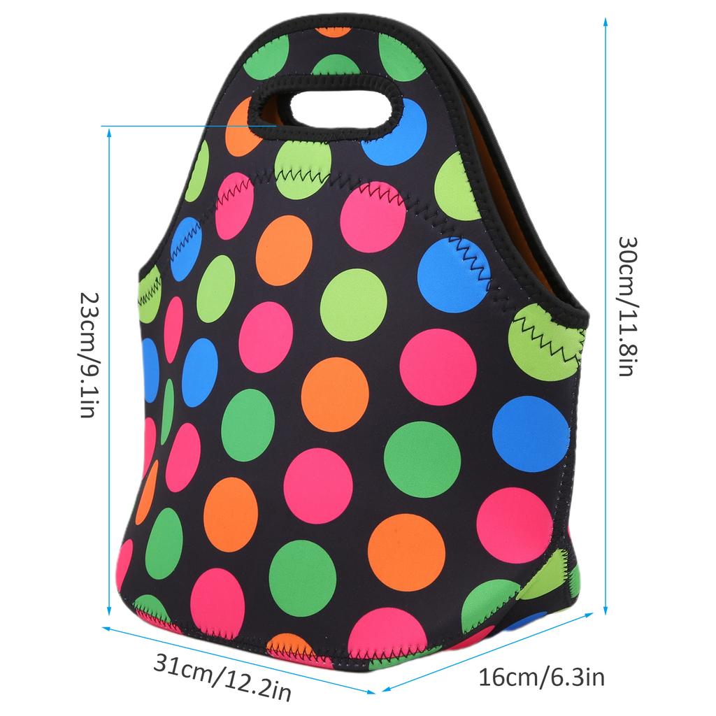 Insulated Thermal Lunch Bag Waterproof Neoprene Lunch Box Handbag for Picnic Camping