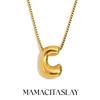 MamacitaSlay Creative 18K Gold Plated Stainless Steel Letter Pendant Necklace Party Waterproof jewelry Unisex Minimalist Gift