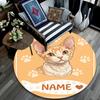 Custom Name,Cute Cat Portrait Series pattern round rug,Carpet Rug for Living Room Bedroom Playroom ,Non-slip Floor Mat,Holiday Gifts and Birthday Gift