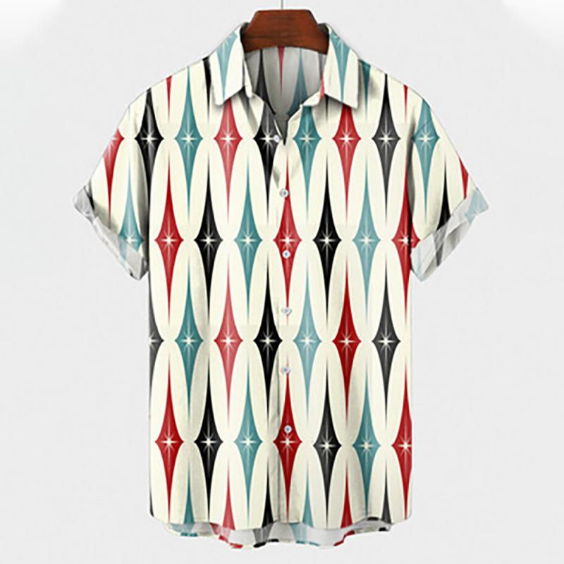 New summer casual hot sale D printing short-sleeved shirt Hawaiian shirt men's vacation seaside source