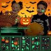Glow In The Dark Halloween Temporary Tattoos Waterproof Sweatproof Perfect For Kids Halloween Party Trick Or Treat