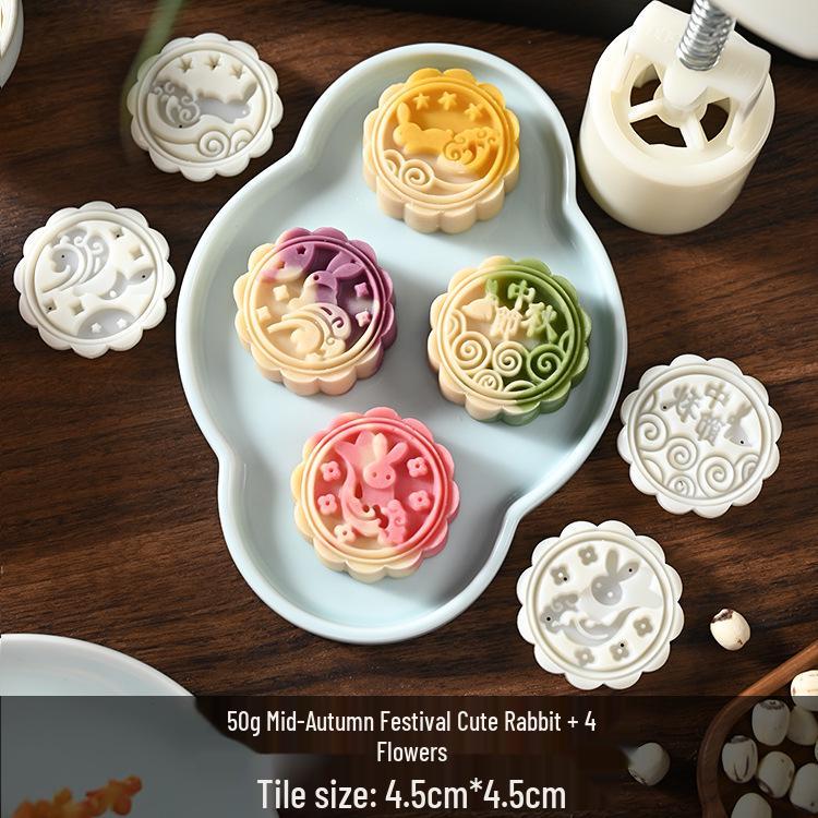 Mid-Autumn Mooncake Press - Flower Ice Skin Mold for Pastry & Mung Bean Cake
