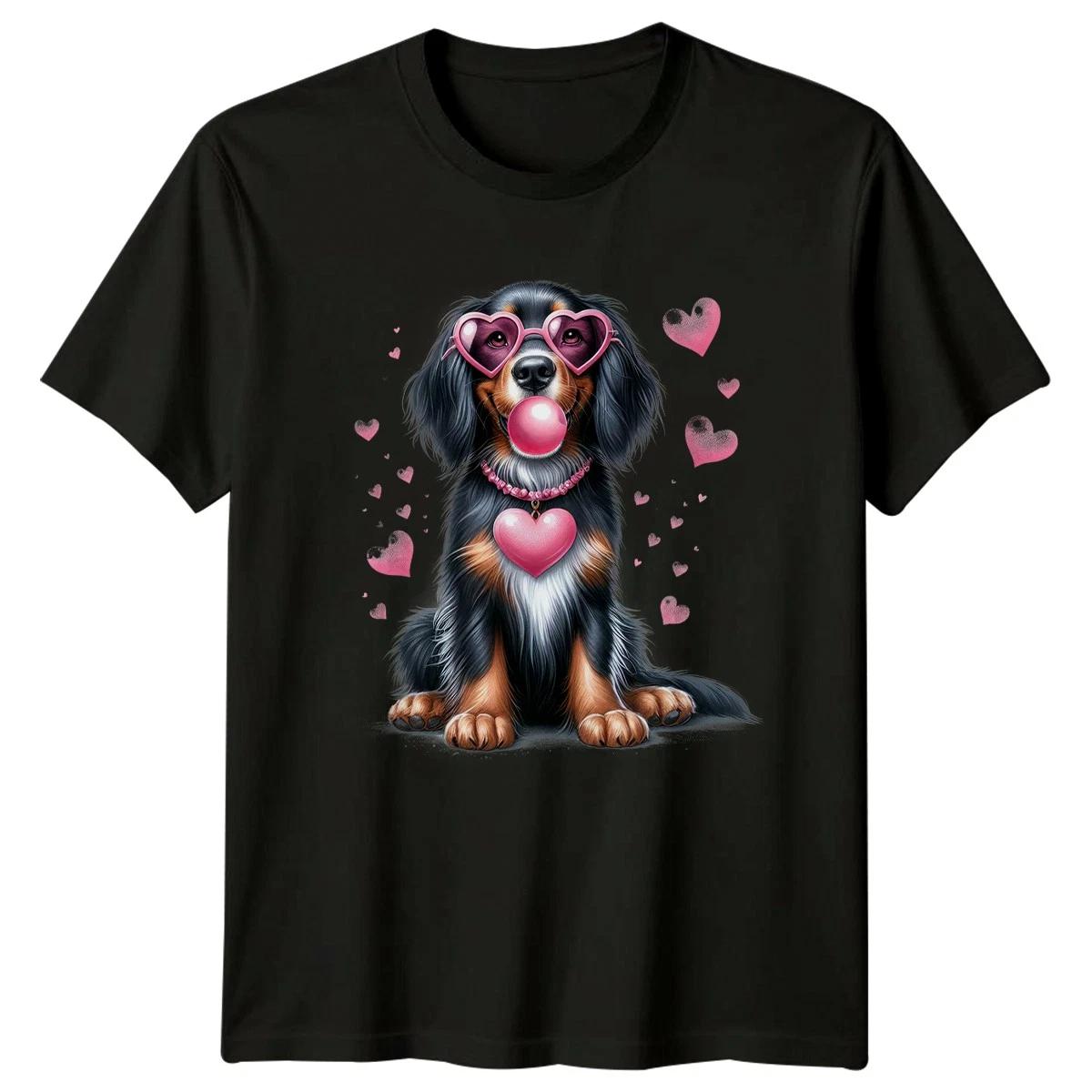 Dog Hearts Bubblegum Occasions Valentines Day Animal Mens Womens Graphic Tee XL