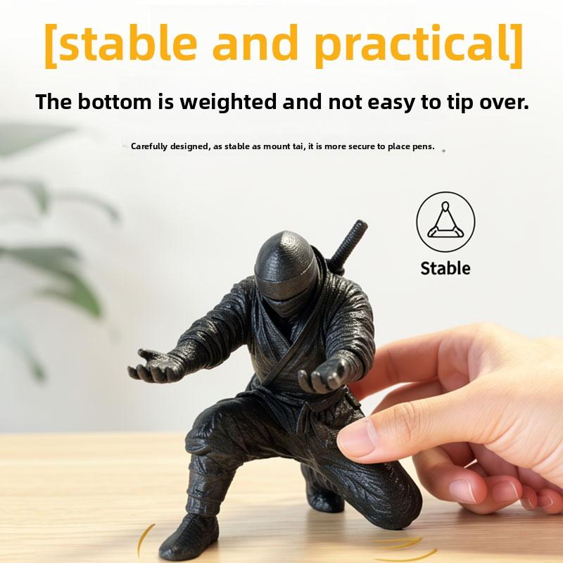 Pen Holder Ninja Print Figurine Action Figure Pen Holder Stationery Storage Rack Unique Creative Desk Set