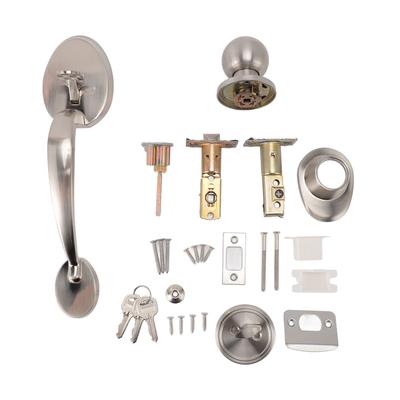 Front Door Lock Handle Set Zinc Alloy Rust Proof Stylish Look Reliable Front Door Entry Lock Handle