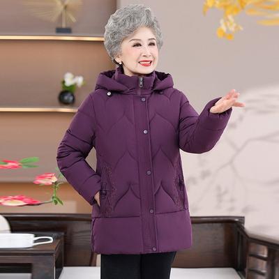 Winter Cotton-padded Clothes for the Elderly Hooded Cotton-padded Clothes for Women's Warm Jackets 0 Elderly Cotton-padded Jackets