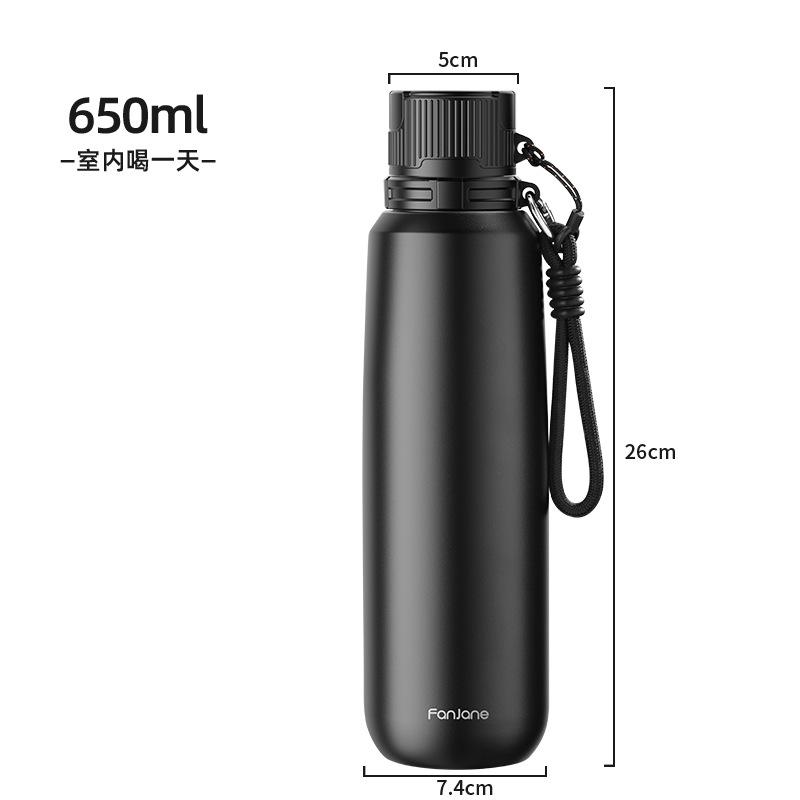 FANJANE Travel Sport Thermos Bottle Tumbler Keep Cold Hot Outdoor Bicycle Thermos Cup Vacuum Flasks Stainless Steel Water Bottle 650ml