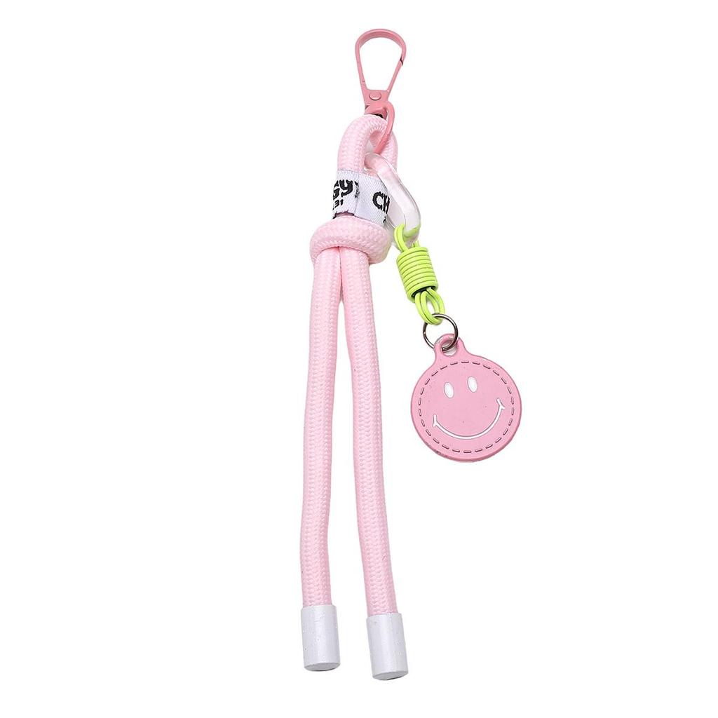 Alloy+nylon Woven Smiley Face Keychain For DIY Bag Accessories
