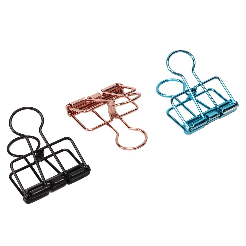 90 Stück Büroklammern Gold Schwarz Blau Starke Klemmkraft Robuste Metall Hohle Büroklammern für Kinder