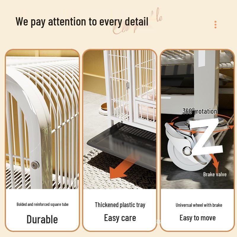 Indoor Pet Cage with Toilet for Medium to Large Dogs: Suitable for Border Collies, Labradors, and Golden Retrievers