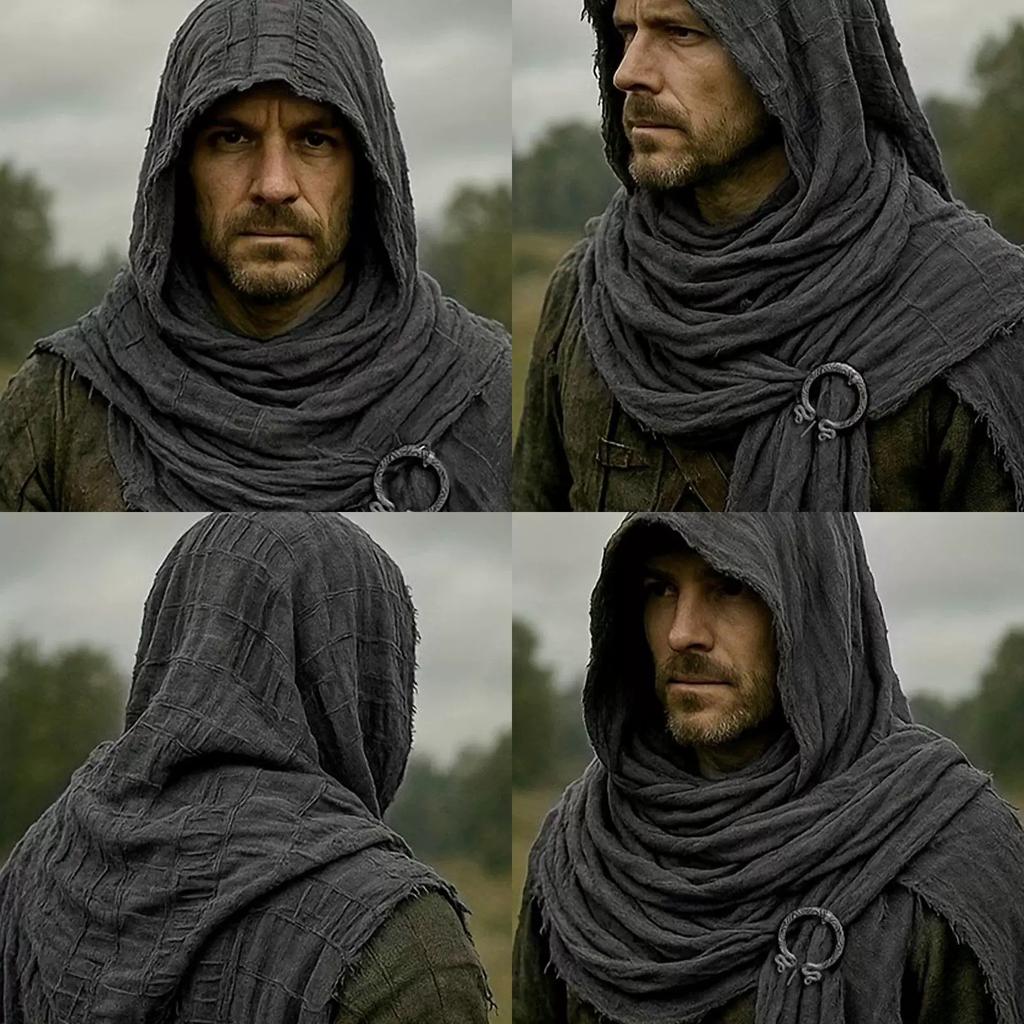 Destroyed Washed Ripped Hole Vintage Scarf Man Woman Gothic Punk Cotton Linen Shawl Medieval Cosplay Cloak