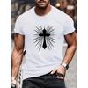 Europäische Größen Licht des Glaubens Kreuzdruck, Lässiges kurzärmeliges T-Shirt, Kurzarm-Oberteil, Bedrucktes T-Shirt mit Rundhalsausschnitt